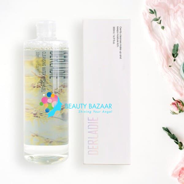 Nước tẩy trang làm sạch da, kháng khuẩn dịu nhẹ Derladie Cleansing Water Witch Hazel