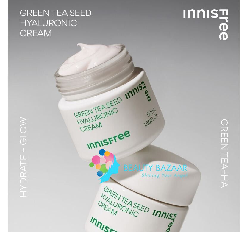 (Mẫu mới) Kem Dưỡng Trà Xanh Phục Hồi Da Innisfree Green Tea Seed Hyaluronic Cream 50ml