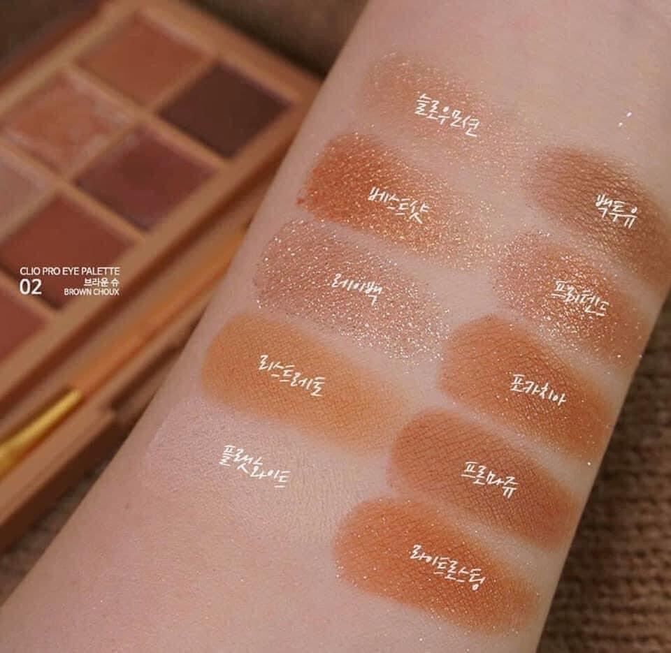 (NEW) Bảng Phấn Mắt Nhũ 10 ô Trang Điểm Mắt Clio Pro Eye Palette 0.6g