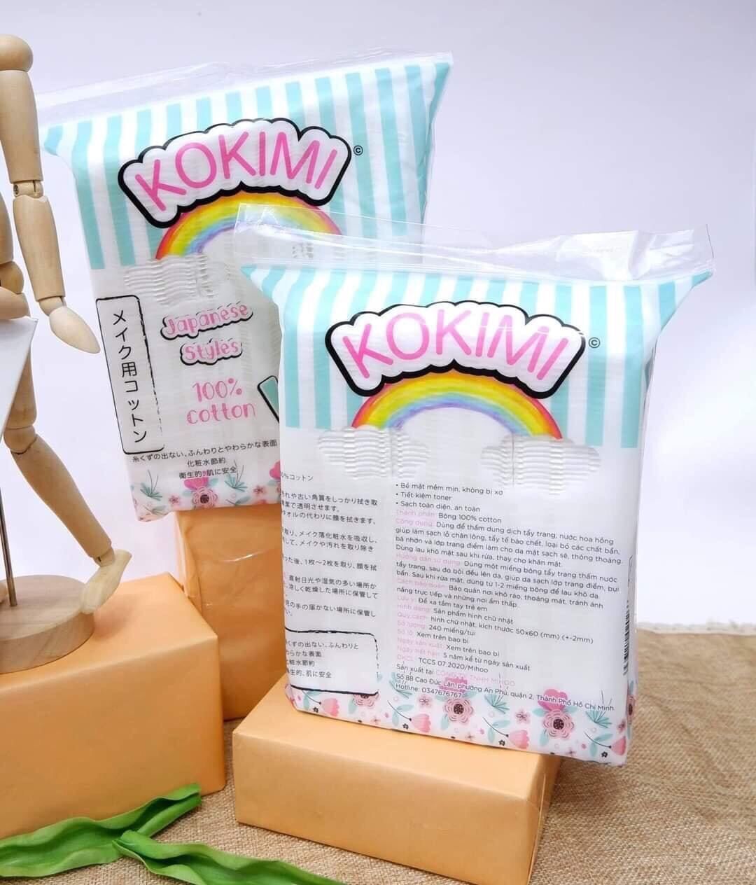 Bông Tẩy Trang Mihoo KoKiMi Miếng Vuông (240 miếng)