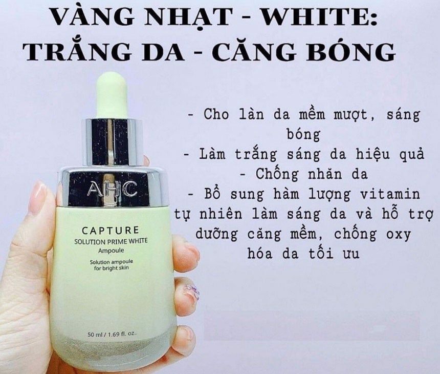 Tinh Chất Dưỡng Trắng Da, Căng Bóng Mịn AHC Capture Solution Signature Brightening Ampoule 50mL (Vàng)