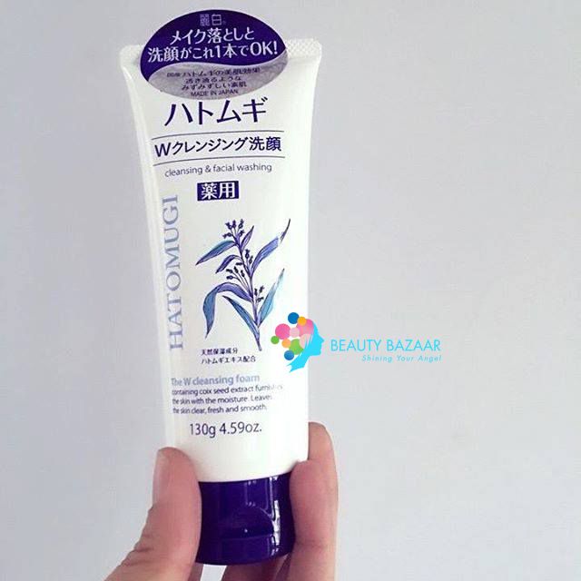 Sữa Rửa Mặt Trị Mụn Chiết Xuất Ý Dĩ Nhật Bản Hatomugi Acne Care & Facial Washing 130g