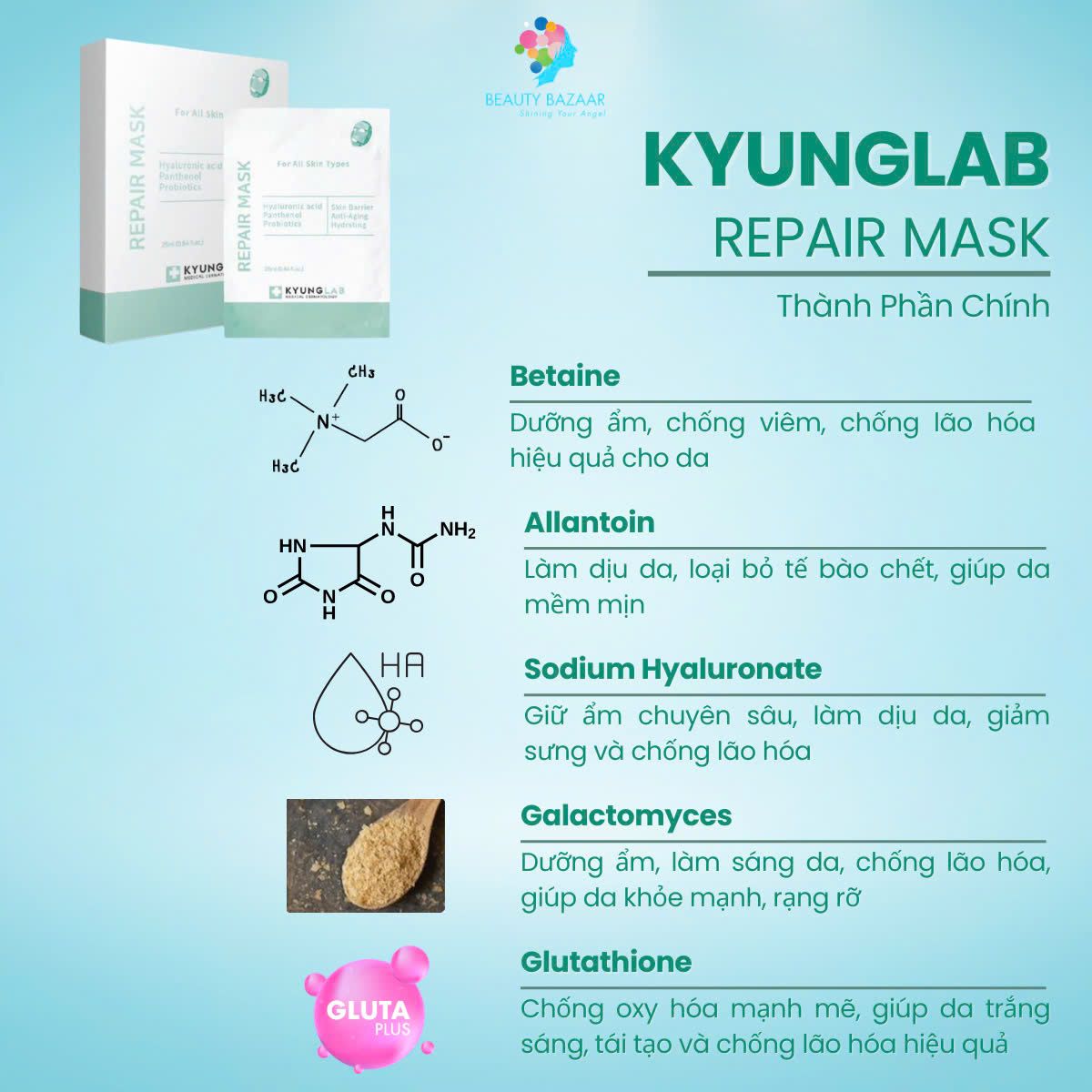 Mặt nạ giấy Kyunglab Repair và Retinol Peptide Mask dưỡng trắng phục hồi và tái tạo da Hàn Quốc 25ml