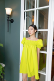  Off Shoulder Baby Dress Lime 