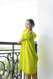  Off Shoulder Baby Dress Lime 