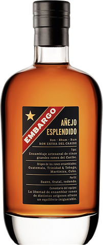 Embargo, Anejo Esplendido Rhum, 70cl, Caribbean Blend Rhum (les Bienheureux Jean Moueix)