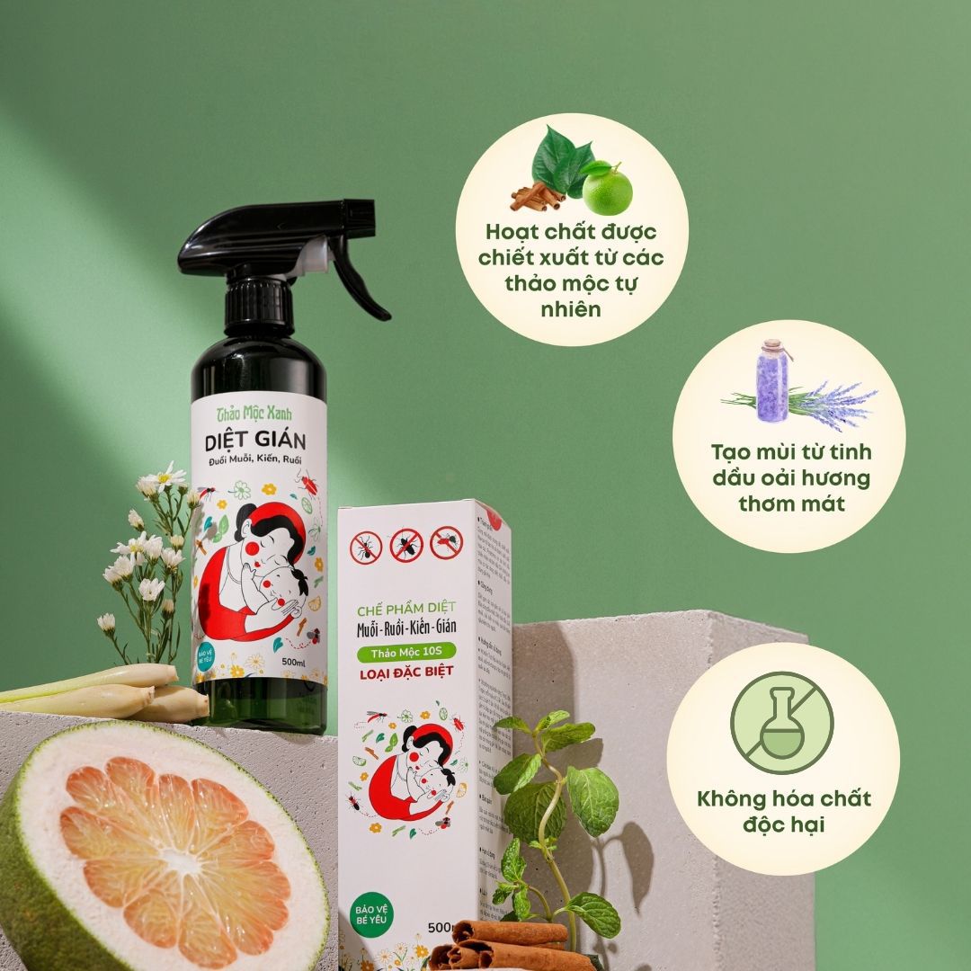Chế phẩm đuổi ruồi, muỗi, kiến, gián thảo mộc 500ml
