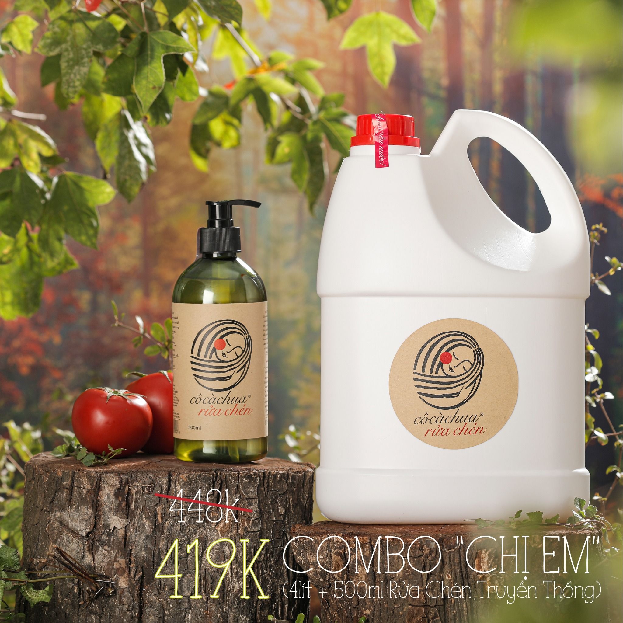 Combo Thu Chén Yêu nước ( Rửa chén Yêu nước 4L + rửa chén yêu nước 500ml)