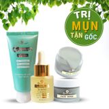  Bộ Tri Mụn ẩn , Mụn đầu đen, Mụn thâm Doctor Care dịu nhẹ dành cho nam nữ da dầu mụn ( Serum 20ml + mặt nạ 50g +sữa rửa mặt 130g) 