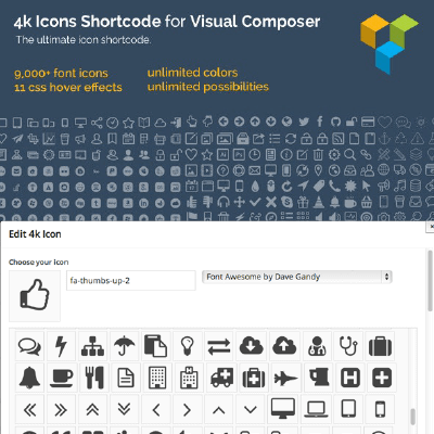  4k Icon Fonts for WPBakery Page Builder (fomerly Visual Composer) 