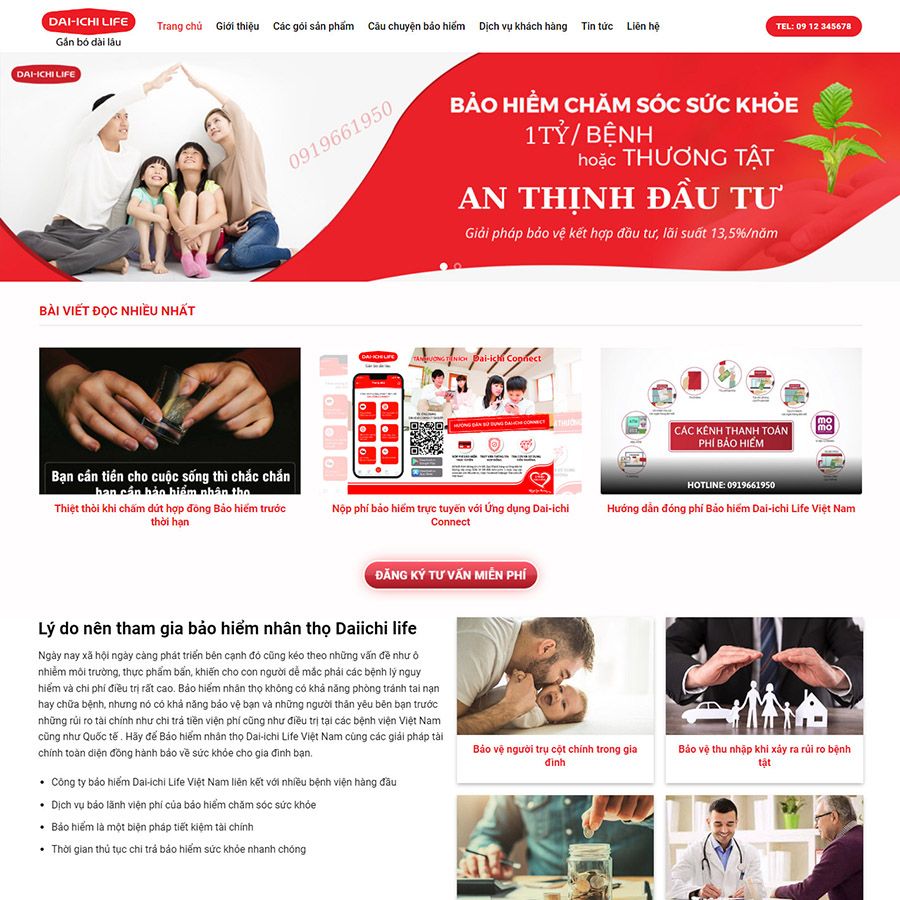  Theme Wordpress Bảo Hiểm Daichi 