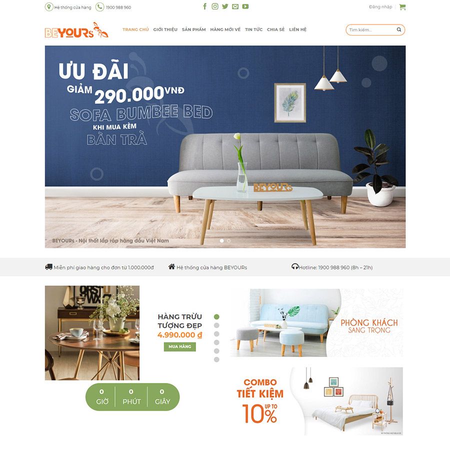  Theme Wordpress Bán Nội Thất Beyours 