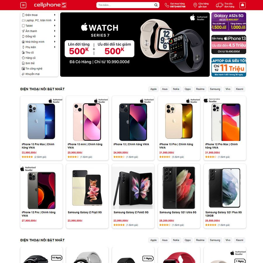 Mẫu Theme Wordpress Bán Điện Thoại 05 – Cellphone