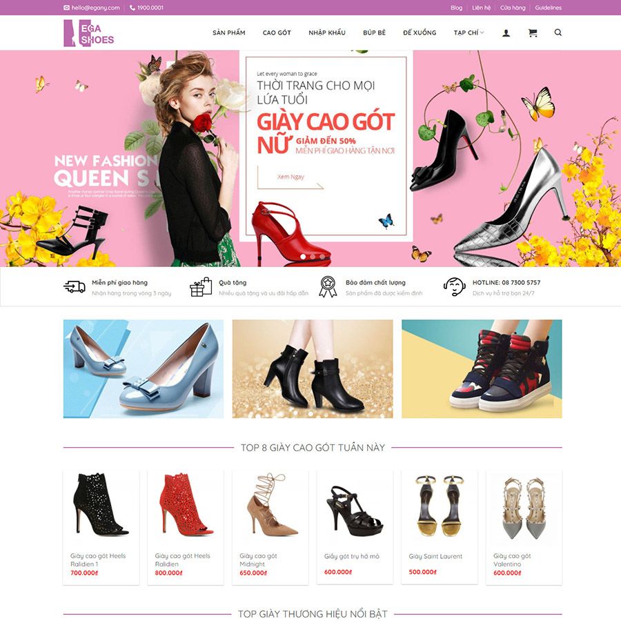  Theme Wordpress Bán Giày Nữ 01 