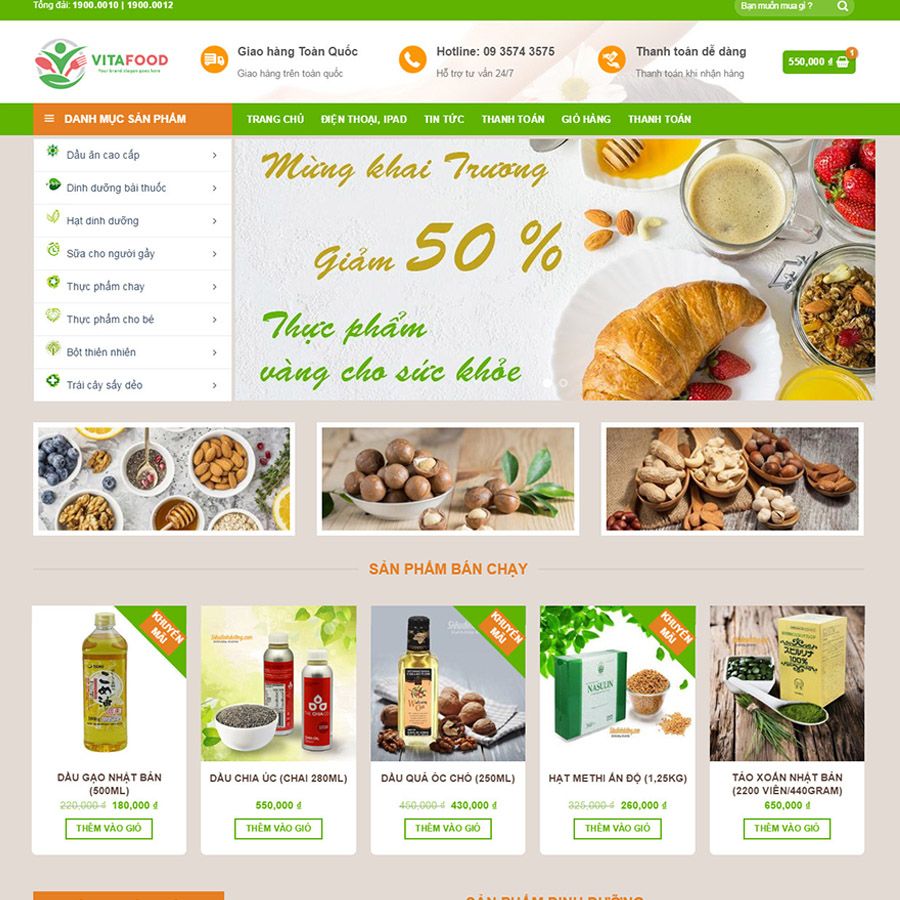 Theme Wordpress Bán Thực Phẩm