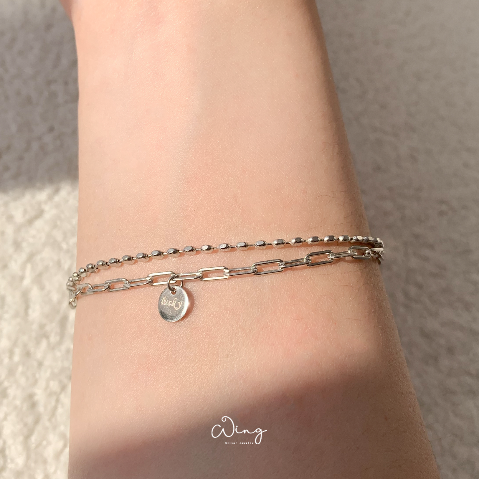Lắc Tay Dây Kép Mặt Tag Lucky