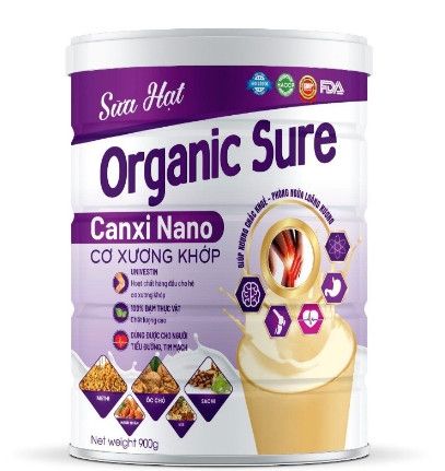 SỮA HẠT ORGANIC SURE CANXI NANO CƠ XƯƠNG KHỚP 900G
