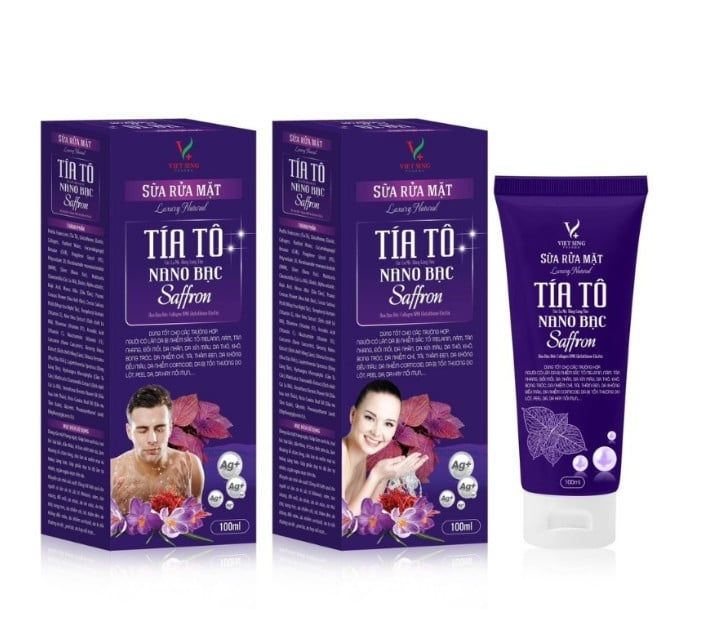 Sữa Rửa mặt tía tô Nano Bạc Saffron