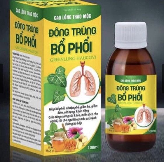Siro ho đông trùng bổ phổi vàng