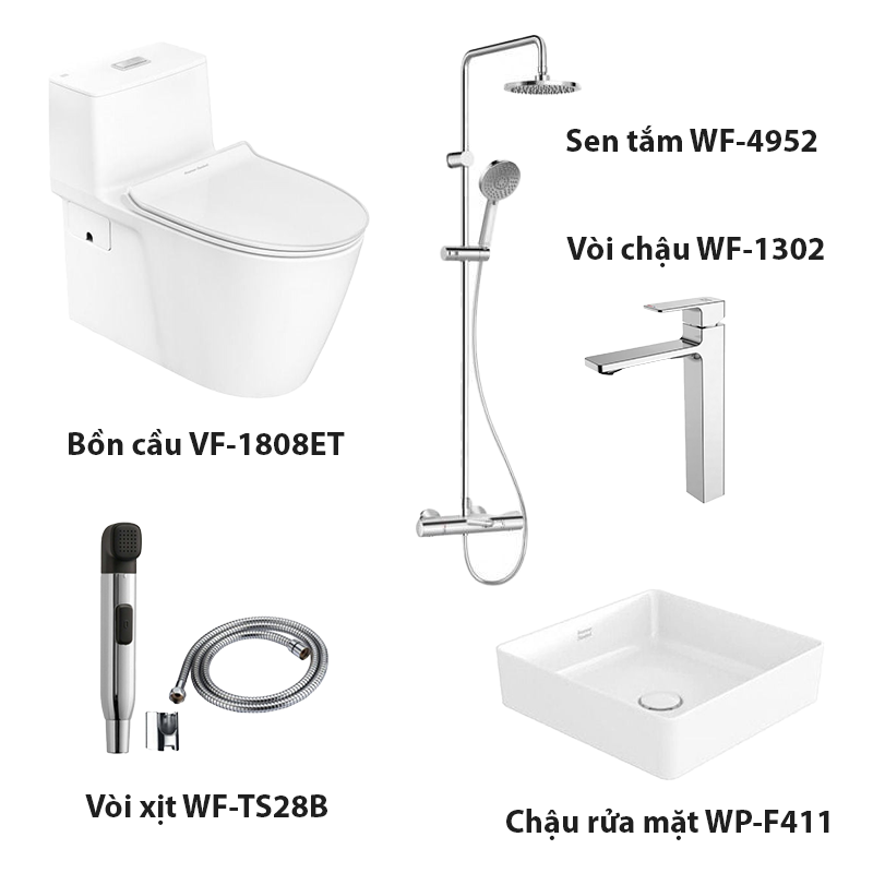 Combo American Standard VF-1808ET + WP-F411 + WF-TS28B + WF-1302 + WF-4952