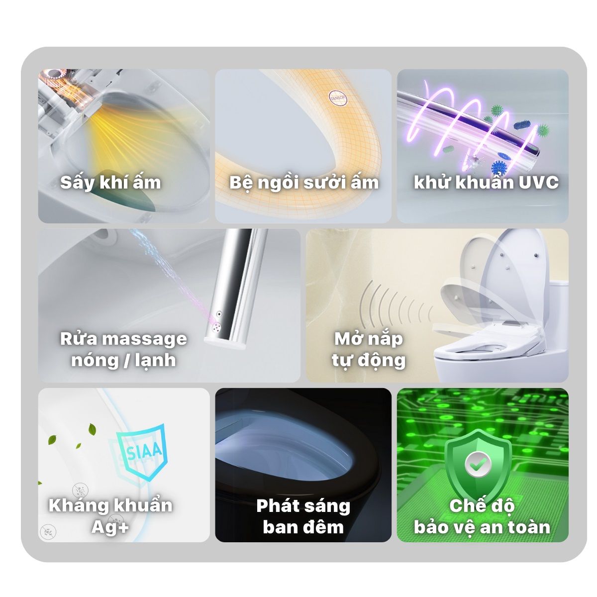 Bàn cầu 2 khối Caesar CD1320 (không nắp) + nắp rửa TAF610H
