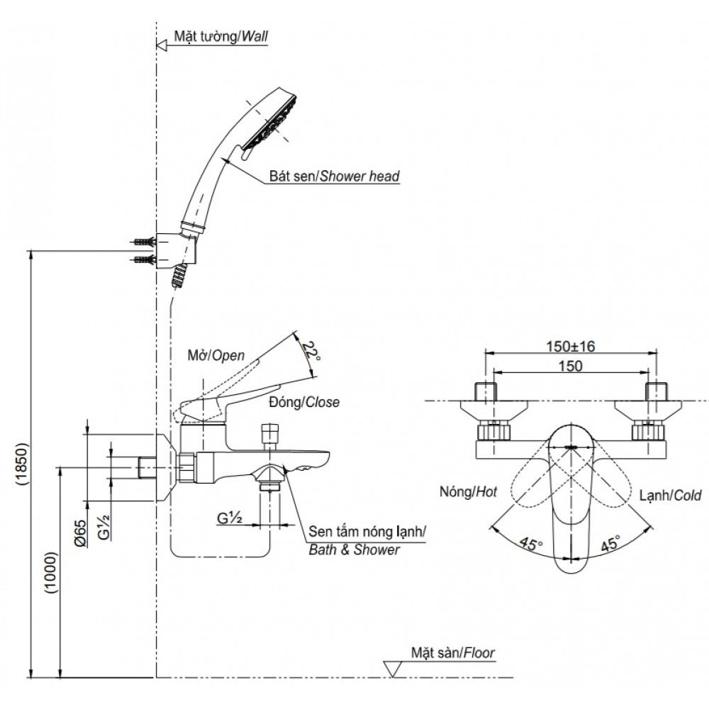 Sen tắm nóng lạnh Toto TBS04302V