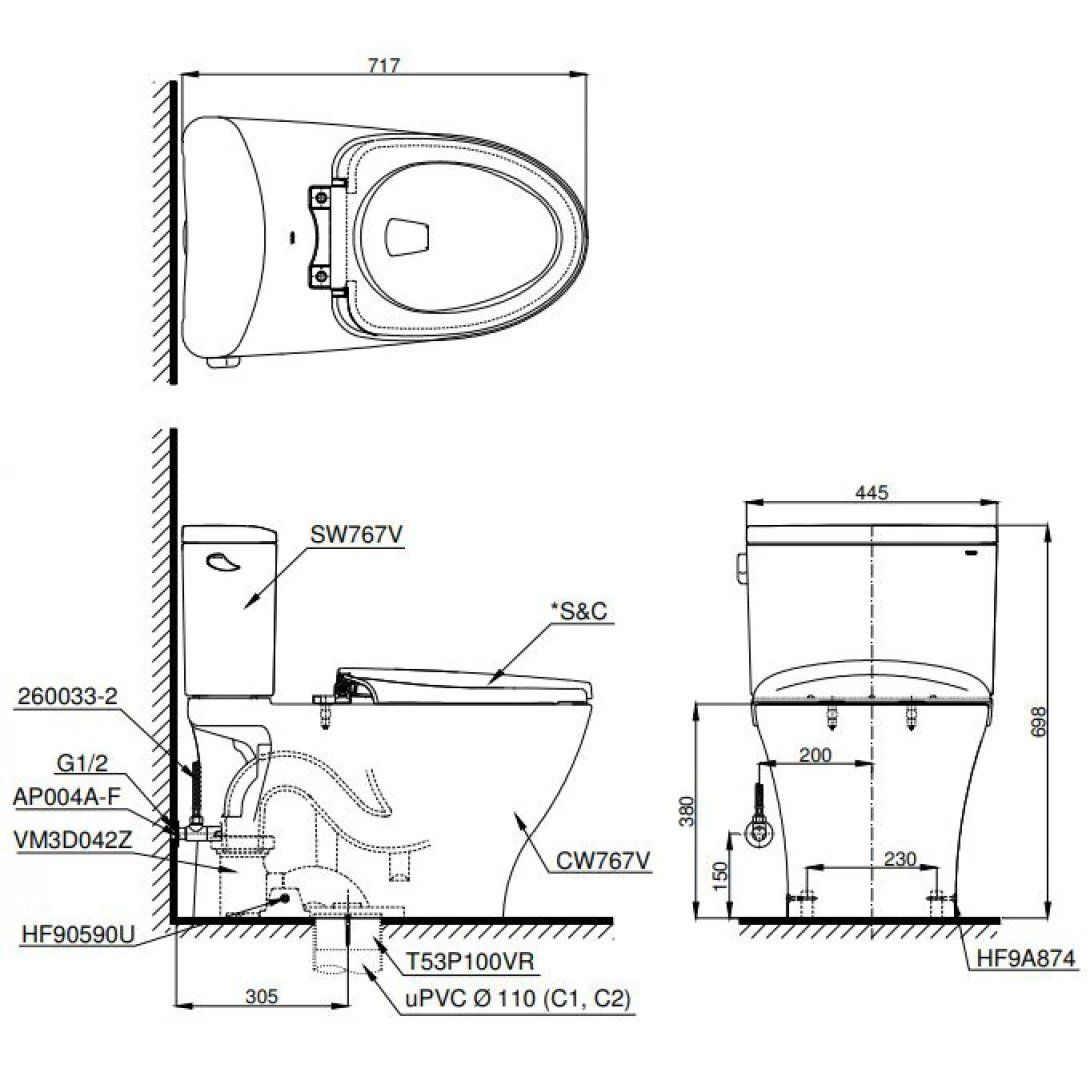 Bồn Cầu Điện Tử TOTO CS767CRW12#XW