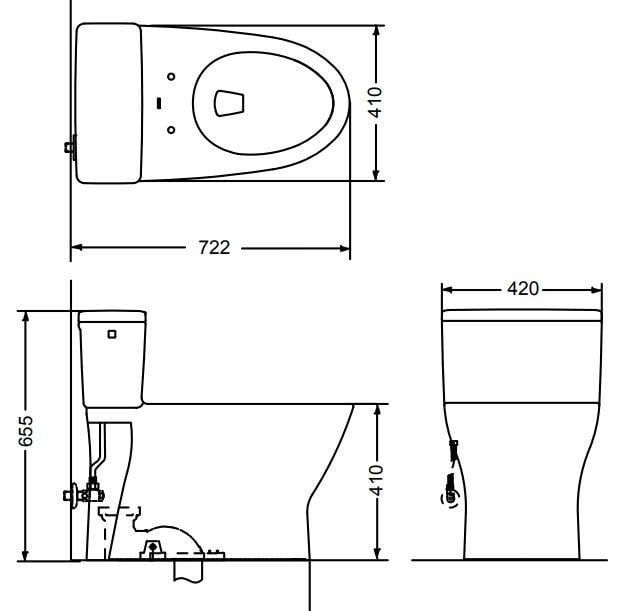 Bồn Cầu Điện Tử TOTO MS188VKW11#XW/T53P100VR