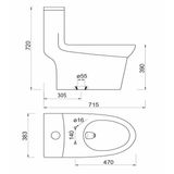  Bàn cầu 1 khối Sanfi S307 