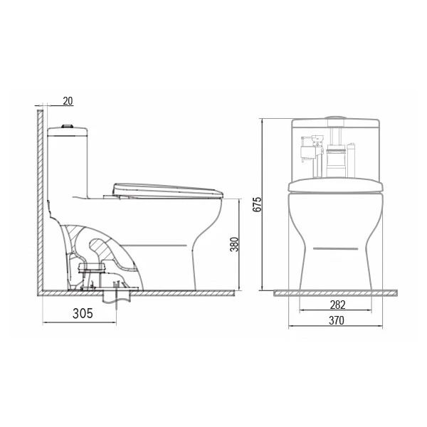 Bàn cầu 1 khối Sanfi S309