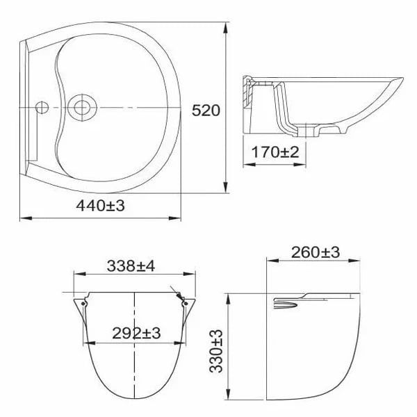 Chậu rửa treo tường Sanfi S507 + chân S507