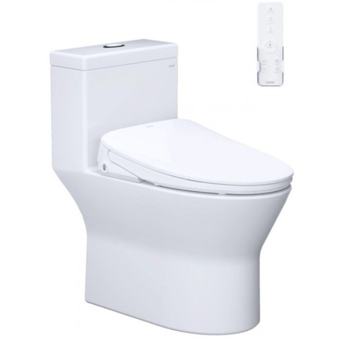 Bàn cầu 1 khối Caesar C1374 (không nắp) + nắp rửa TAF710H