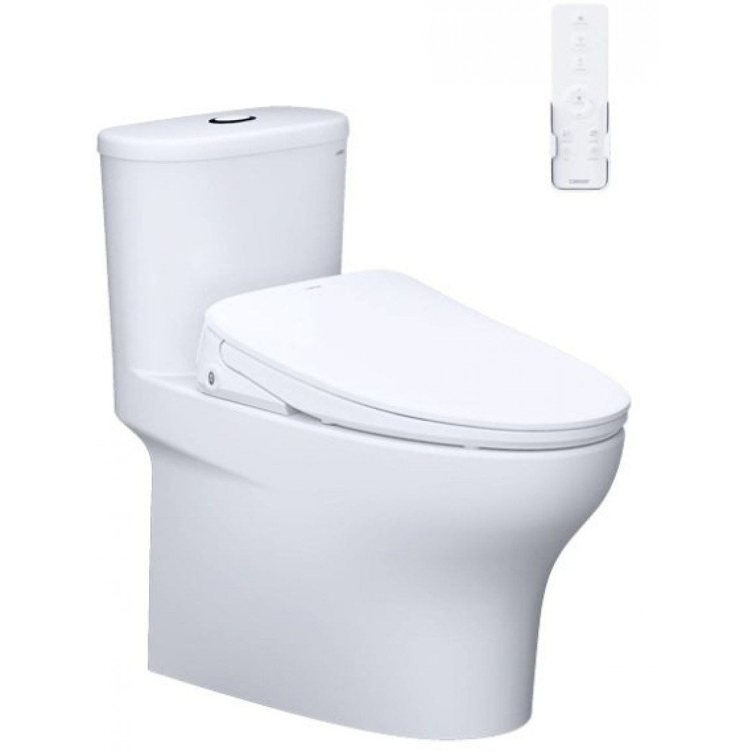 Bàn cầu 1 khối Caesar C1394 (không nắp) + nắp rửa TAF710H