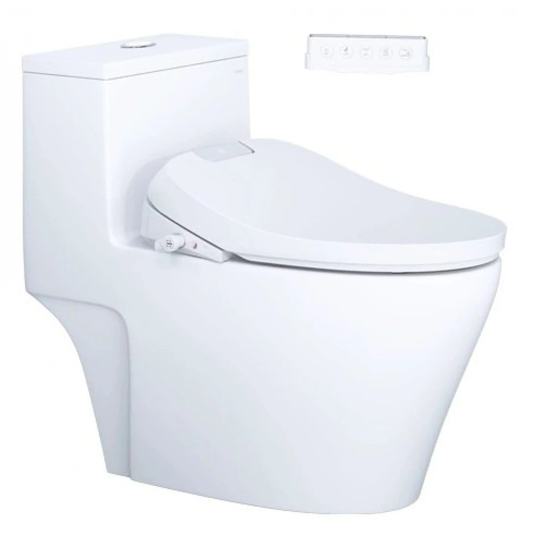Bàn cầu 1 khối Caesar CD1356 (không nắp) + nắp rửa TAF610H