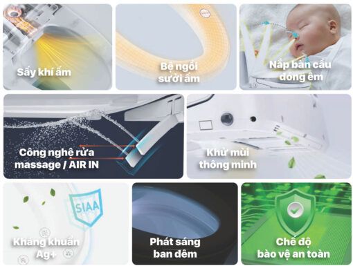 Bàn cầu 1 khối Caesar CD1356 (không nắp) + nắp rửa TAF710H