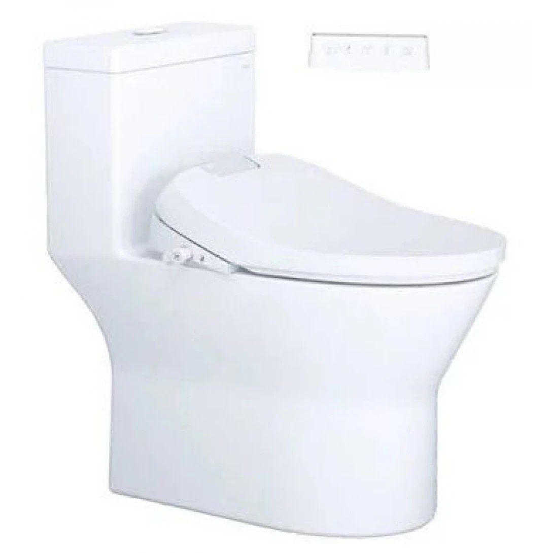 Bàn cầu 1 khối Caesar CD1374 (không nắp) + nắp rửa TAF610H