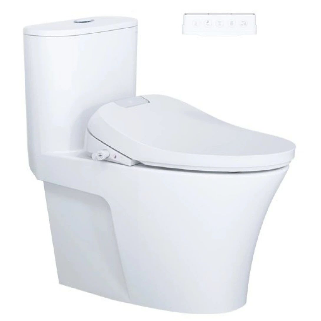 Bàn cầu 1 khối Caesar CD1395 (không nắp) + nắp rửa TAF610H