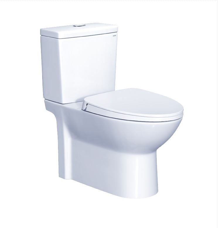Bàn cầu 2 khối nắp rửa điện tử Caesar CD1340 (không nắp) + TAF512H