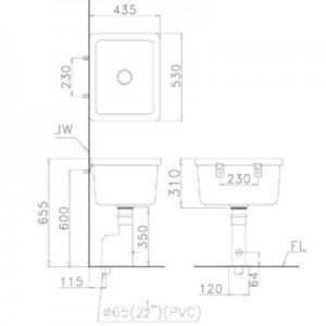 Chậu giặt bộ xả thoát sàn Caesar SS558AS