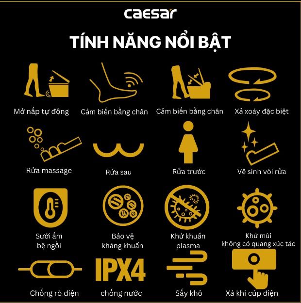 Bàn cầu thông minh Caesar CA1389H