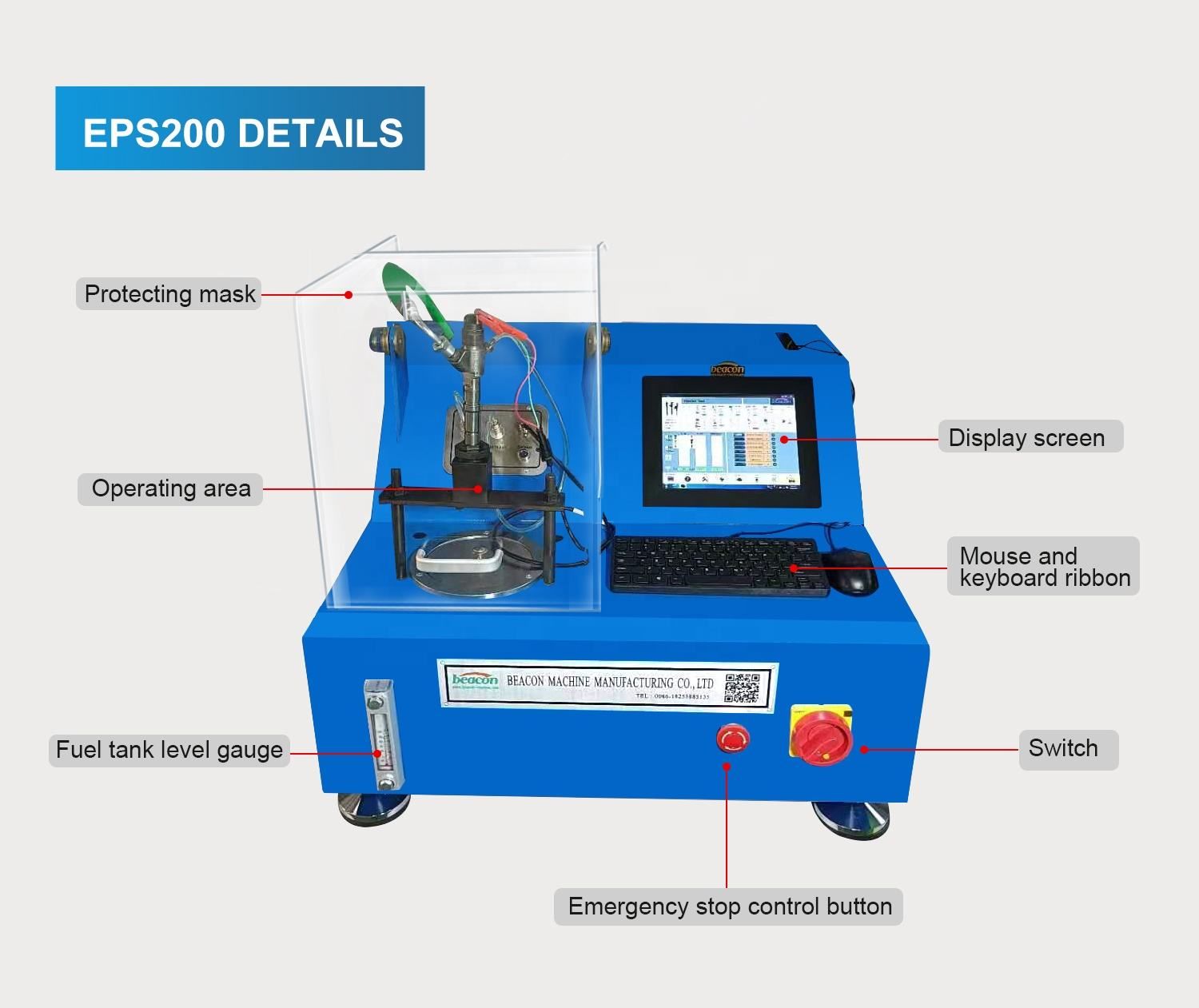 Thiết Bị Kiểm Tra Vòi Phun Áp Lực Đường Ray Beacon Eps200