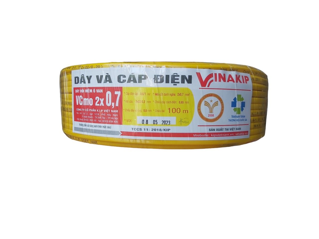 Dây điện đôi mềm ovan VCMO 2x0,7mm Vinakip