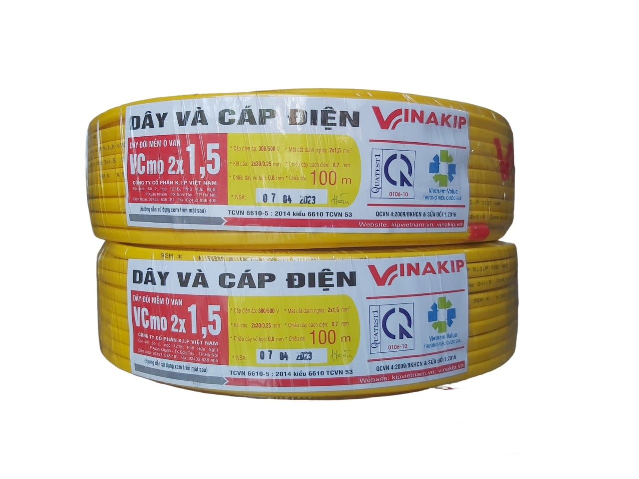 Dây điện đôi mềm ovan VCMO 2x1.5mm Vinakip