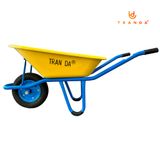  Xe rùa thùng nhựa vàng KE, sườn sơn tĩnh điện, bánh hơi 3.50-8, tải trọng 150 Kg 