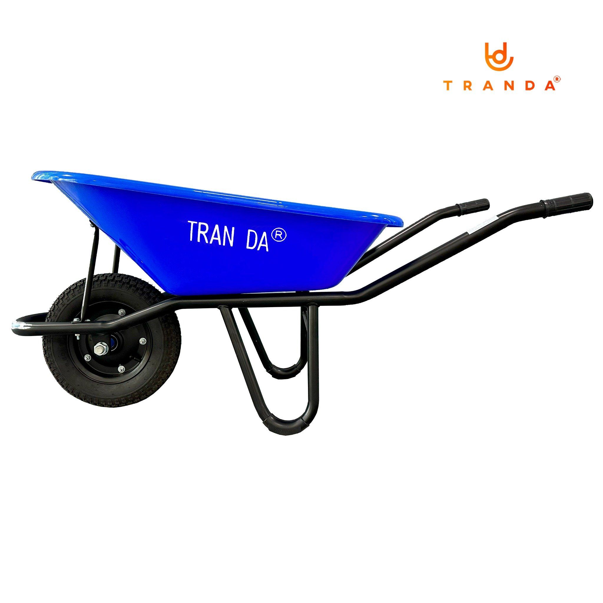  Xe rùa thùng nhựa xanh dương KE, sườn sơn tĩnh điện, bánh hơi 3.50-8, tải trọng 150 Kg 