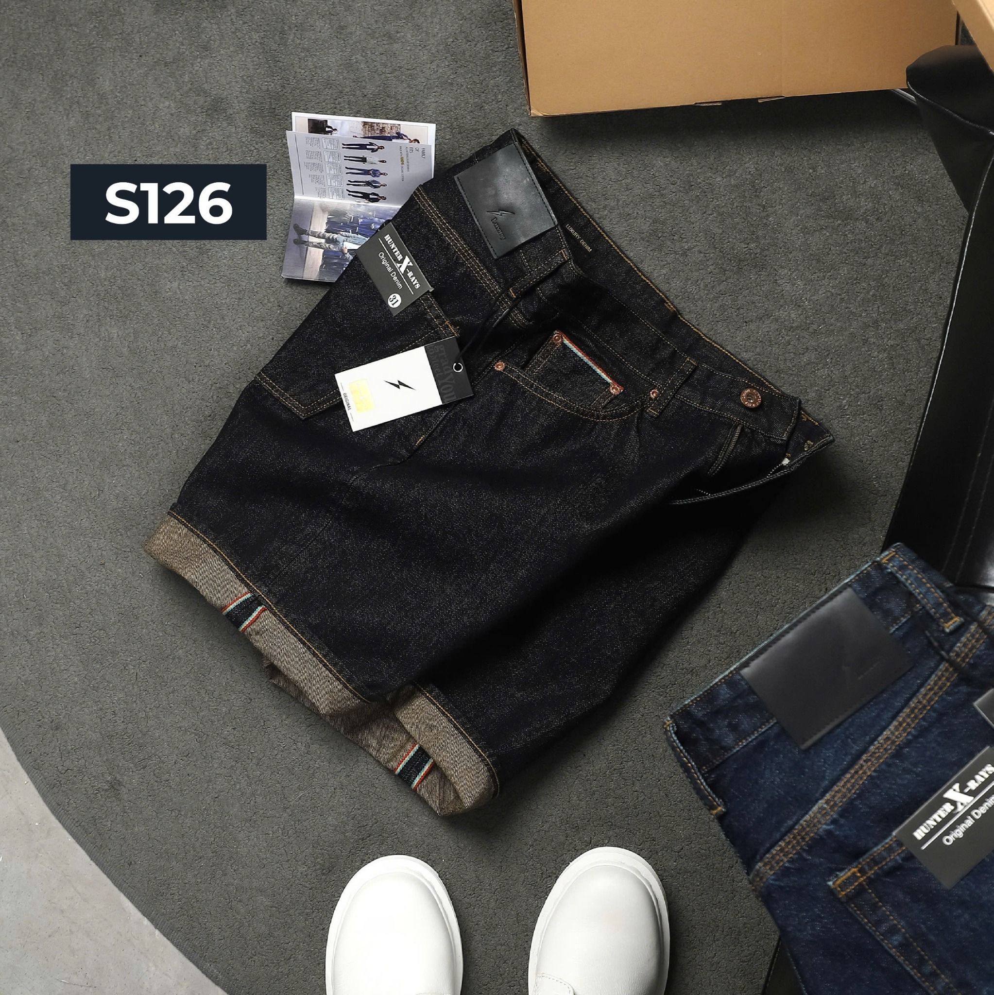 QUẦN SHORT JEANS S126 S127 HUNTER XRAYS SELVEDGE DENIM
