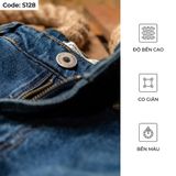 Quần Short Jeans Co Giãn Nam S128 – Xanh Wash Sáng, Thời Trang Hè
