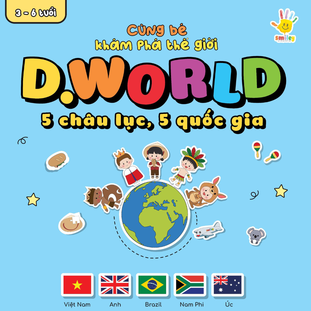 Bộ cơ bản - D.World 5 Châu Lục 5 Quốc Gia | Việt Nam, Anh, Brazil, Nam Phi, Úc