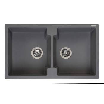 Chậu Rửa Bát Đá 2 Hộc AMSTERDAM 20 XÁM HMH.R31018