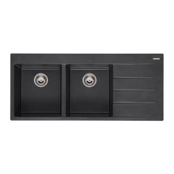 Chậu Rửa Bát Đá 2 Hộc 1 Bàn BREDA 30 ĐEN HMH.R33739